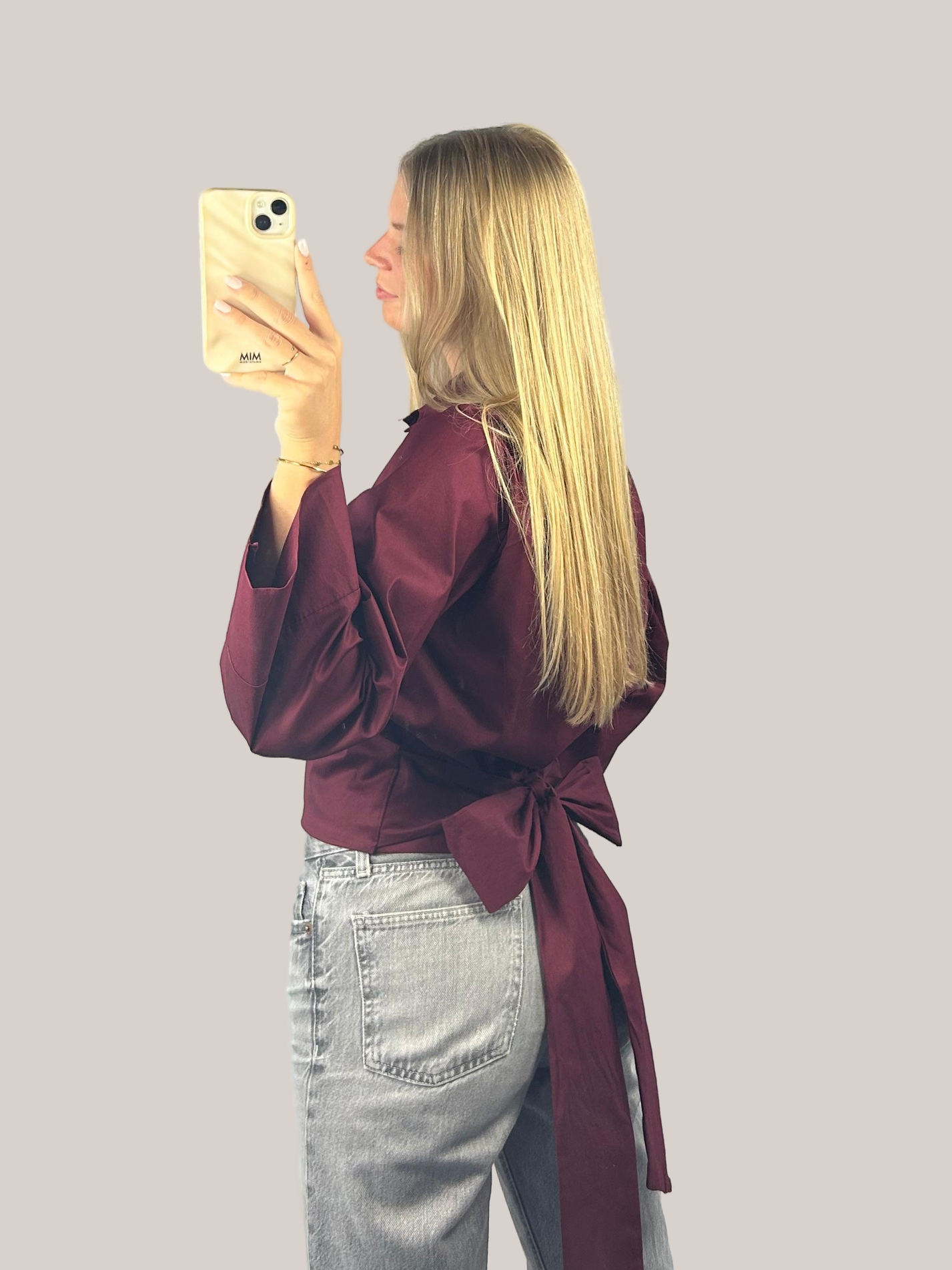 Strik blouse Bordeaux rood