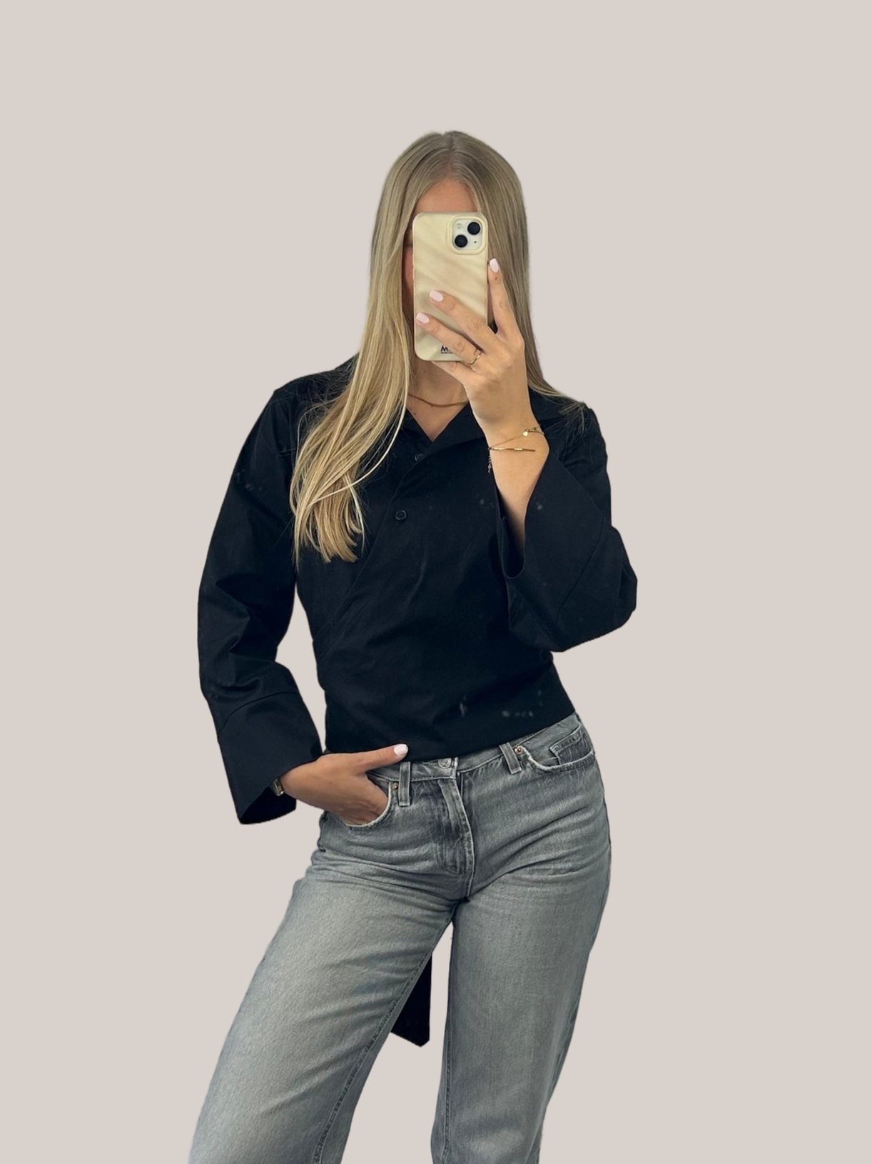 Strik blouse zwart
