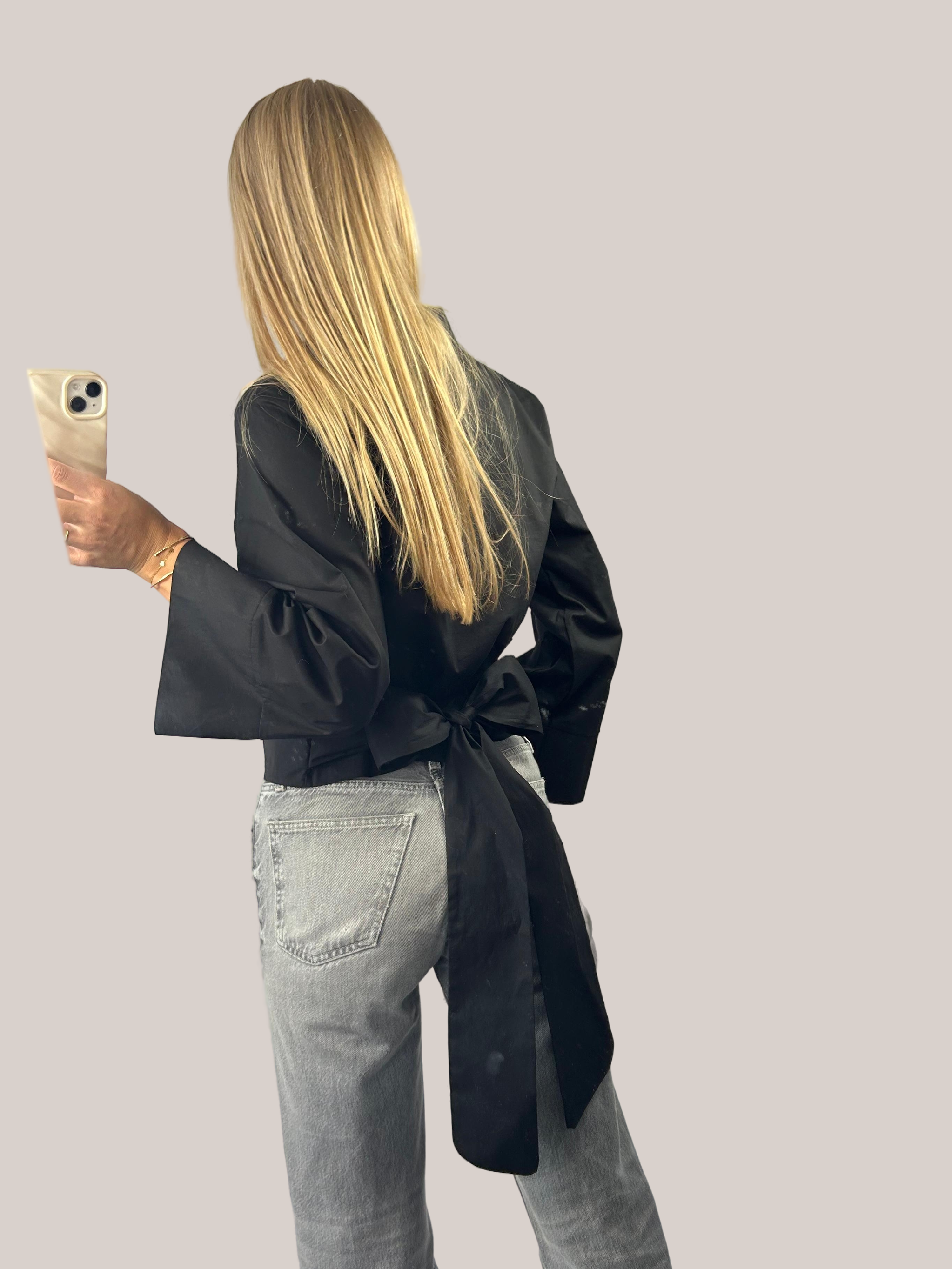 Strik blouse zwart