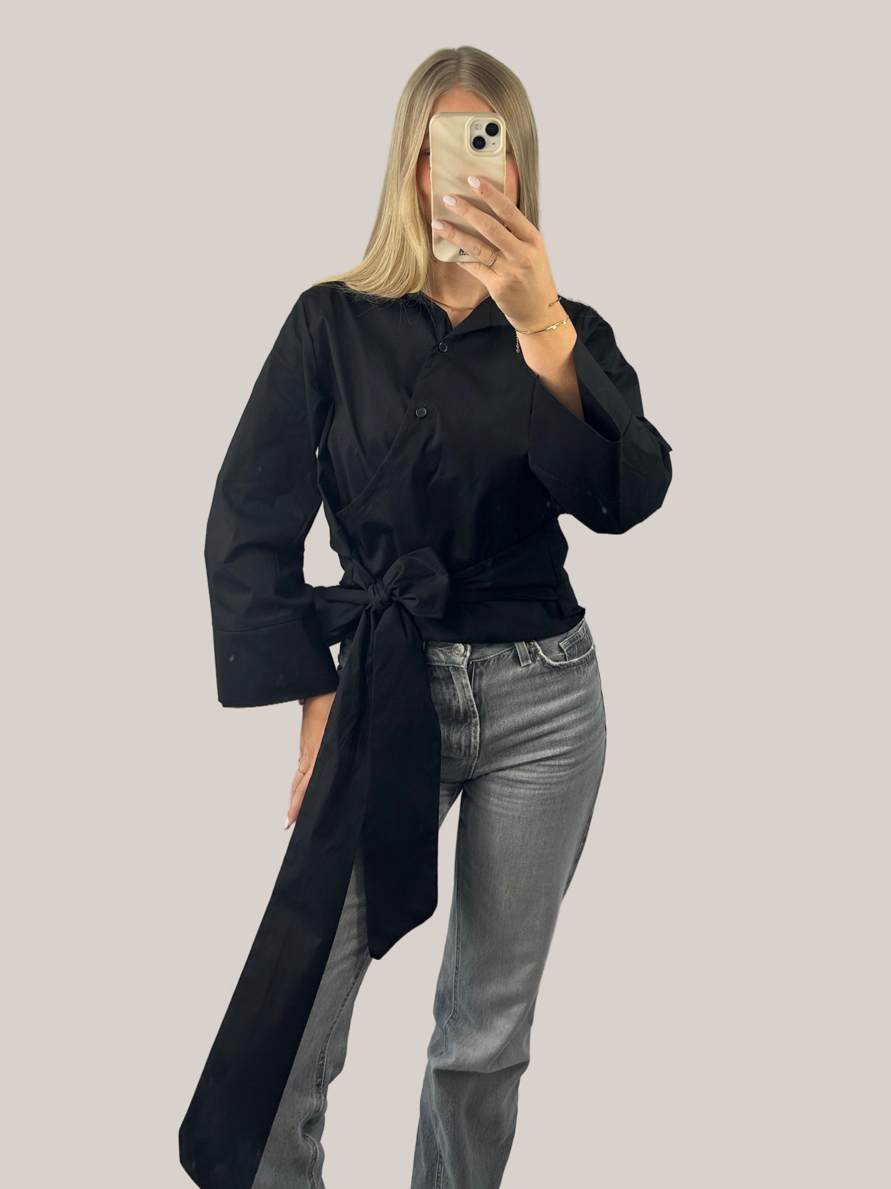 Strik blouse zwart