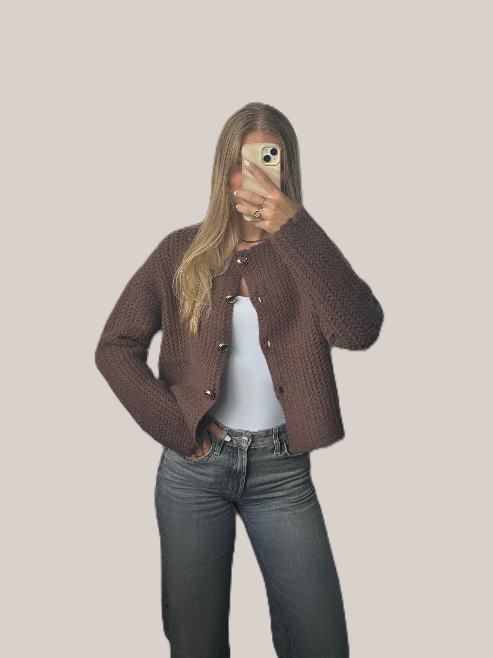 Evy vest bruin